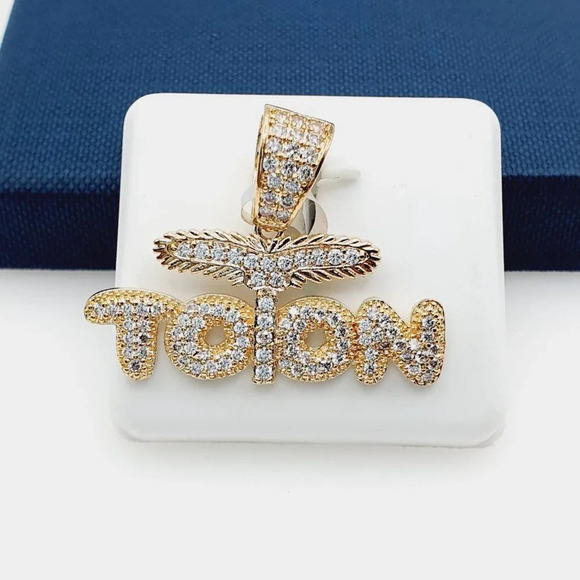 "14K Gold Plated Cubic Zircon Pendant, INUS1BR016 - Picture 2 of 10